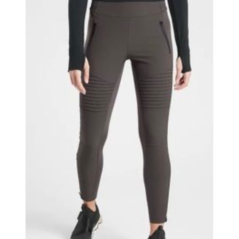 Athleta Womens Pants Headlands Hybrid‎ Moto Tight Gray Size 16 Hiking Athleisure